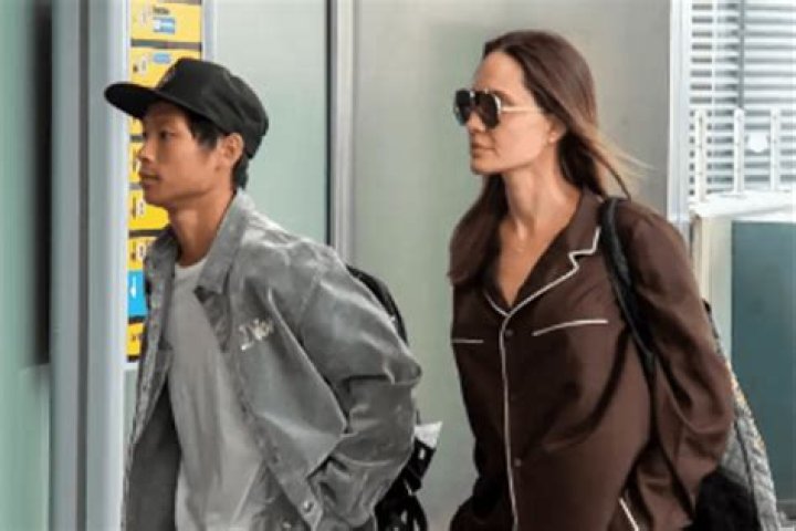 At The Airport, Angelina Jolie Dons Pajamas From Valentino