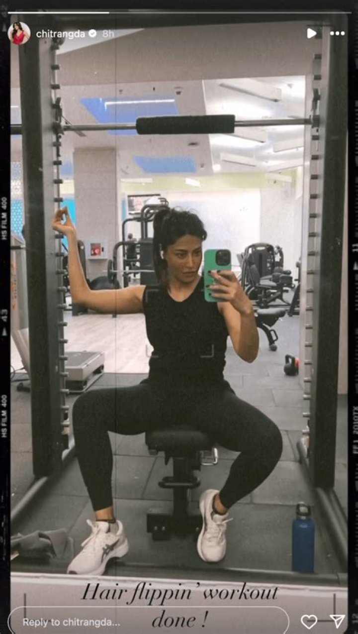 Chitrangda Singh in Workout Gear Says "Hair Flippin' Workout Done"