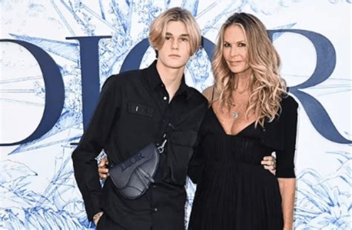 Elle MacPherson visited the Dior show with her son Aurelius Say Andrea Busson