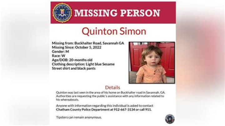 
Georgia toddler Quinton Simon presumed dead, mother named prime suspect 