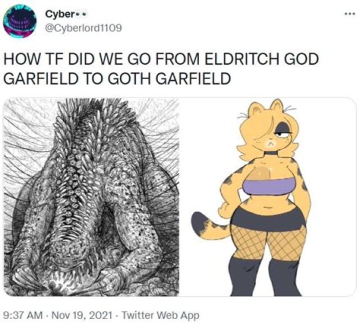 Gothfield trend imagines Garfield as goth — and sexy