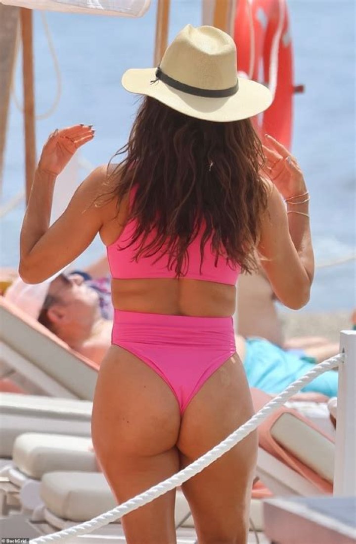 Eva Longoria in Gold Swimsuit Enjoys End of Summer — Celebwell