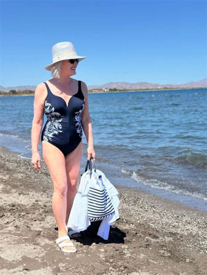 Kate Ferdinand in Bathing Suit is "All Heart" in Brown — Celebwell