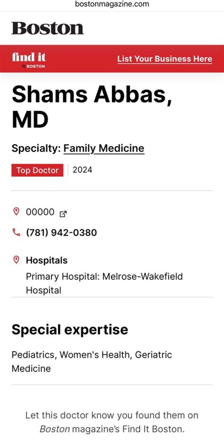 Dr. Shams Abbas, MD – Reading, MA